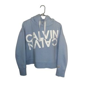 Calvin Klein Pastel Blue Women’s Long Sleeve Basic Performance Fleece Hoodie